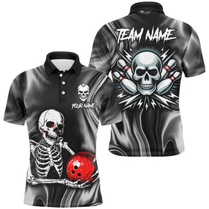 Skull Bowling Shirt for Men Custom Bowling Jersey Bowling Polo Shirt Bowling Team League QZT293