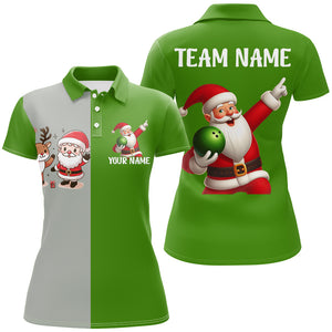 Custom Christmas Bowling Team Shirts Multicolor Polo Bowling Jersey for Women QZT487