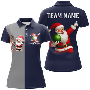 Custom Christmas Bowling Team Shirts Multicolor Polo Bowling Jersey for Women QZT487