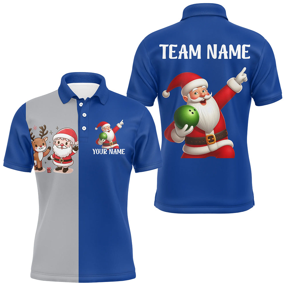 Custom Christmas Bowling Team Shirts Multicolor Polo Bowling Jersey for Men QZT487