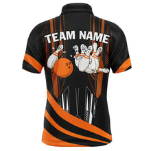 Load image into Gallery viewer, Orange Camo Bowling Shirt Funny Bowling Team Jersey for Men Polo Bowling Shirt QZT258