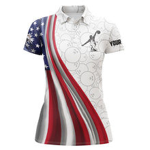 Load image into Gallery viewer, American Flag Bowling Shirt Bowling Team League Polo Bowling Shirt for Women QZT257