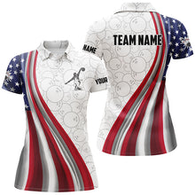 Load image into Gallery viewer, American Flag Bowling Shirt Bowling Team League Polo Bowling Shirt for Women QZT257