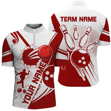Load image into Gallery viewer, Personalized Bowling Shirt for Men Bowling Team League 1/4 Zip Shirt for Men QZT408