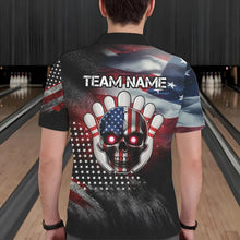 Load image into Gallery viewer, US Flag Bowling Polo Shirt for Men and Women Custom Bowling Team League QZT600