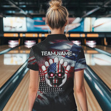Load image into Gallery viewer, US Flag Bowling Polo Shirt for Men and Women Custom Bowling Team League QZT600
