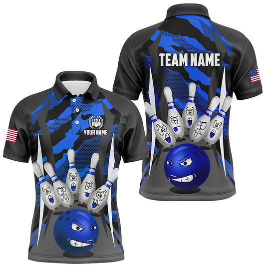 Custom Camo Bowling Shirt Men Bowling Team Jersey Polo Short Sleeves Muticolor QZT457