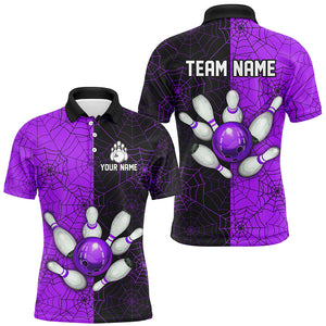 Custom Camo Polo Bowling Shirt Men Spider Bowling Team Jersey Multicolor QZT458