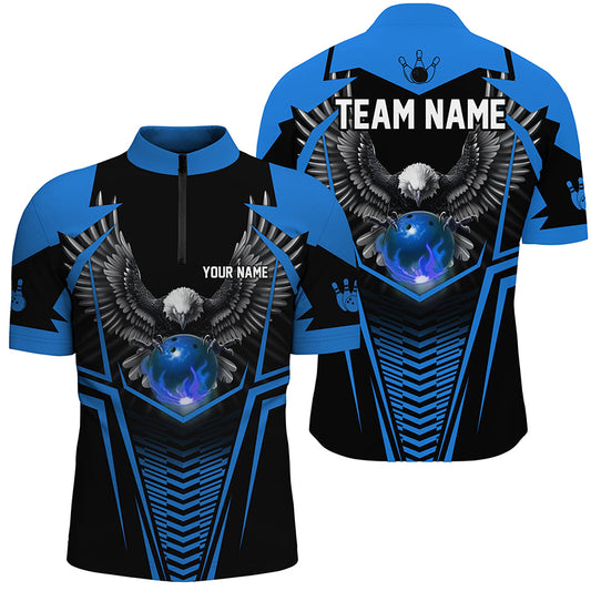 Custom Eagle Bowling Shirts 1/4 Zip Bowling Team League for Men QZT434