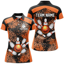 Load image into Gallery viewer, Orange Bowling Shirt for Women Spider Bowling Shirt Customized Polo Shirt Unisex QZT288