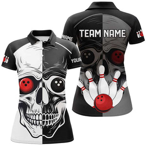 Skull Bowling Shirt for Women Custom Bowling Jersey Bowling Polo Shirt Bowling Team League QZT293