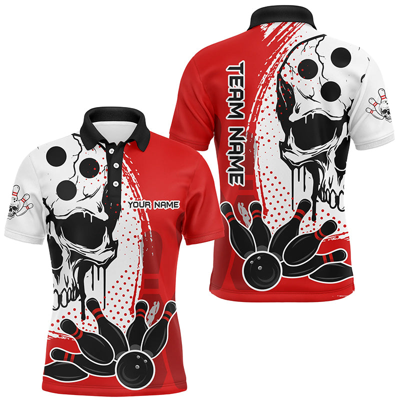 Skull Bowling Shirt for Men Custom Bowling Jersey Bowling Polo Shirt Bowling Team League QZT293