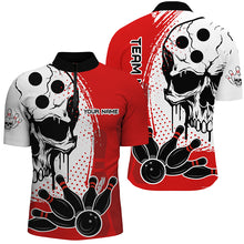 Load image into Gallery viewer, Skull Bowling Shirt for Men Custom Bowling Jersey Bowling 1/4 Zip Shirt Bowling Team League QZT293