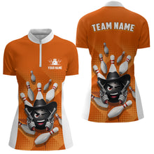 Load image into Gallery viewer, Personalized Funny Bowling Shirt Bowling Jersey for Women Quarter-Zip  Bowling Team League QZT409