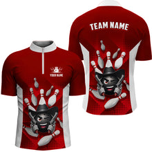 Load image into Gallery viewer, Personalized Funny Bowling Shirt Bowling Jersey for Men Quarter-Zip  Bowling Team League QZT409