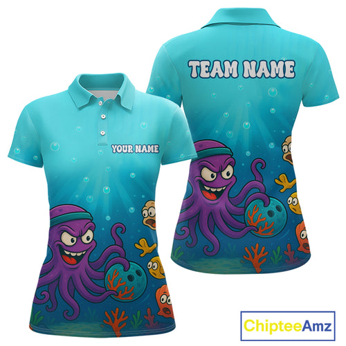 Custom Octopus Bowling Shirt for Team Bowling Jersey for Women Bowling Accessories QZT769
