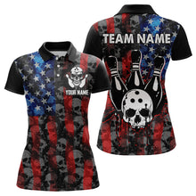 Load image into Gallery viewer, Custom Skull Polo Bowling Shirt for Men &amp; Women American Bowling Team League QZT603