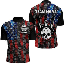 Load image into Gallery viewer, Custom Skull Quarter-Zip Bowling Shirt for Men &amp; Women Bowling Team League QZT603