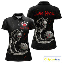 Load image into Gallery viewer, Wolf Bowling Shirt for Women Custom Bowling Team Jersey Black Polo &amp; Quarter-Zip Bowling Unisex QZT700