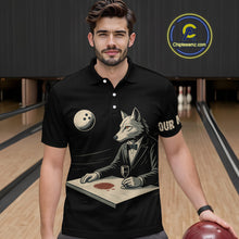 Load image into Gallery viewer, Personalized Black Wolf Bowling Jersey for Men Bowling Team Shirt Polo &amp; 1/4-Zip Bowling Unisex QZT702