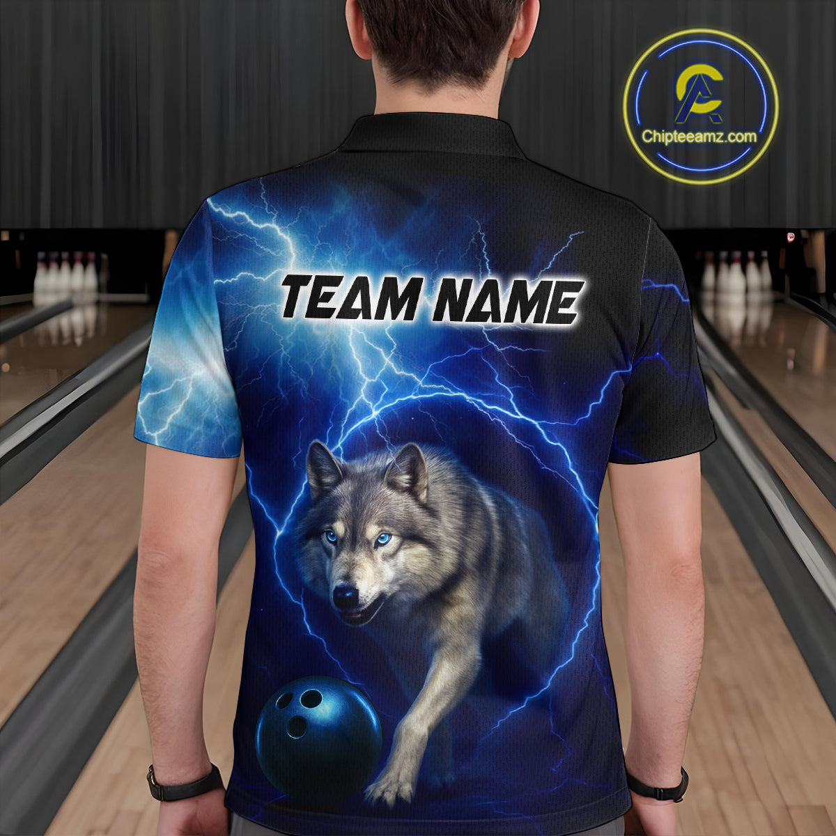Custom Bowling Shirts for Men Thunder Bowling Jerseys Bowling Team League Polo & Quarter-Zip QZT704
