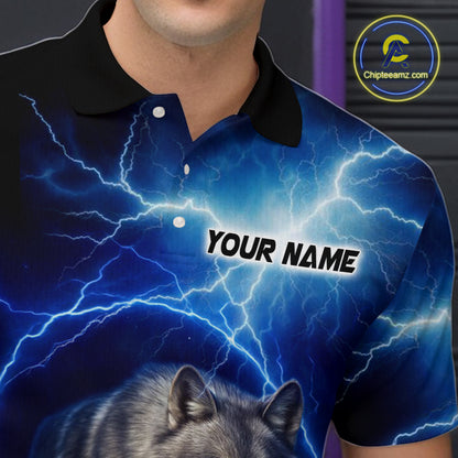 Custom Bowling Shirts for Men Thunder Bowling Jerseys Bowling Team League Polo & Quarter-Zip QZT704