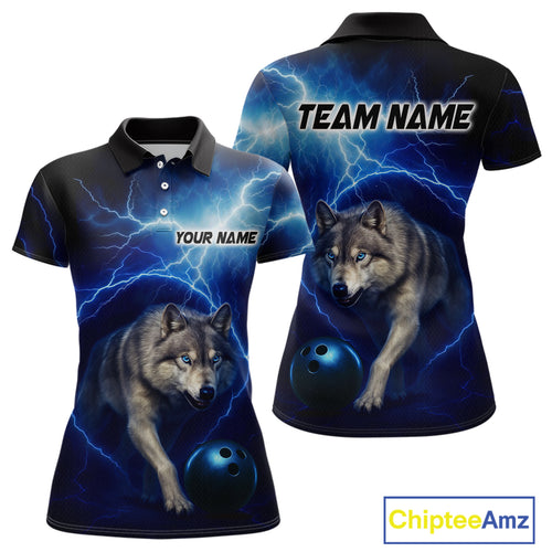 Custom Bowling Shirts for Women Thunder Bowling Jerseys Bowling Team League Polo & Quarter-Zip QZT704