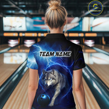 Load image into Gallery viewer, Custom Bowling Shirts for Women Thunder Bowling Jerseys Bowling Team League Polo &amp; Quarter-Zip QZT704