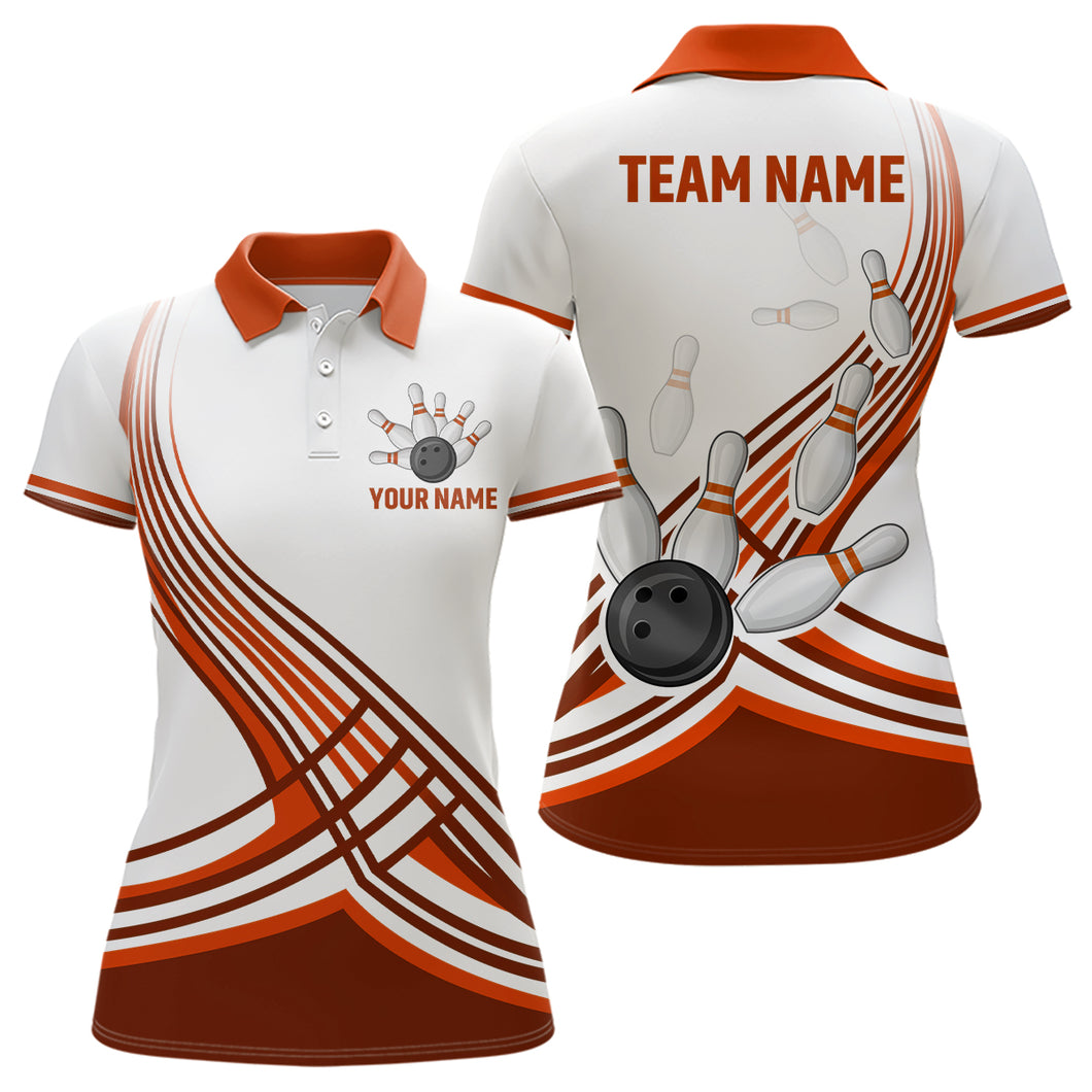 Personalized Women's Bowling Jersey Polo Bowling Team Shirts Bowlwing Gifts QZT502