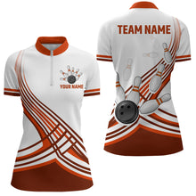 Load image into Gallery viewer, Personalized Women&#39;s Bowling Jersey Quarter Zip Bowling Team Shirts Bowling Gifts QZT502
