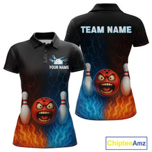 Load image into Gallery viewer, Custom Crazy Bowling Shirt for Team Flame &amp; Water Bowling Jersey for Women Bowling Unisex QZT745