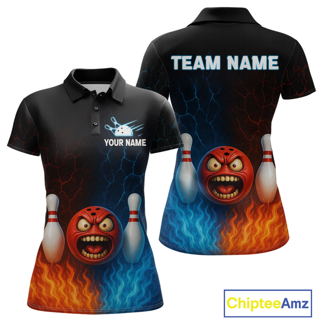 Custom Crazy Bowling Shirt for Team Flame & Water Bowling Jersey for Women Bowling Unisex QZT745
