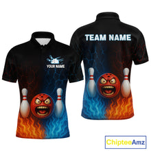 Load image into Gallery viewer, Custom 3D Crazy Bowling Shirt for Team Flame &amp; Water Bowling Jersey for Men Polo &amp; 1/4-Zip Bowling Unisex QZT745