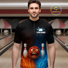 Load image into Gallery viewer, Custom 3D Crazy Bowling Shirt for Team Flame &amp; Water Bowling Jersey for Men Polo &amp; 1/4-Zip Bowling Unisex QZT745