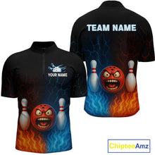 Load image into Gallery viewer, Custom 3D Crazy Bowling Shirt for Team Flame &amp; Water Bowling Jersey for Men Polo &amp; 1/4-Zip Bowling Unisex QZT745
