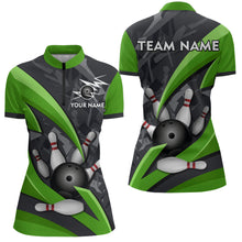 Load image into Gallery viewer, Custom 3D Bowling Team Shirts Multicolor Bowling Jersey for Women Quarter Zip QZT505