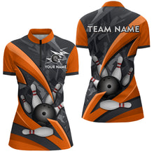 Load image into Gallery viewer, Custom 3D Bowling Team Shirts Multicolor Bowling Jersey for Women Quarter Zip QZT505