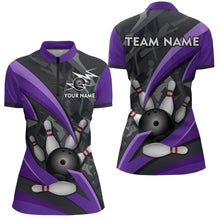 Load image into Gallery viewer, Custom 3D Bowling Team Shirts Multicolor Bowling Jersey for Women Quarter Zip QZT505