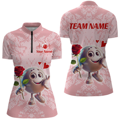 Custom Bowling Shirt for Couples 1/4 Zip Bowling Shirts Sympathy Shirt for Men Women QZT610