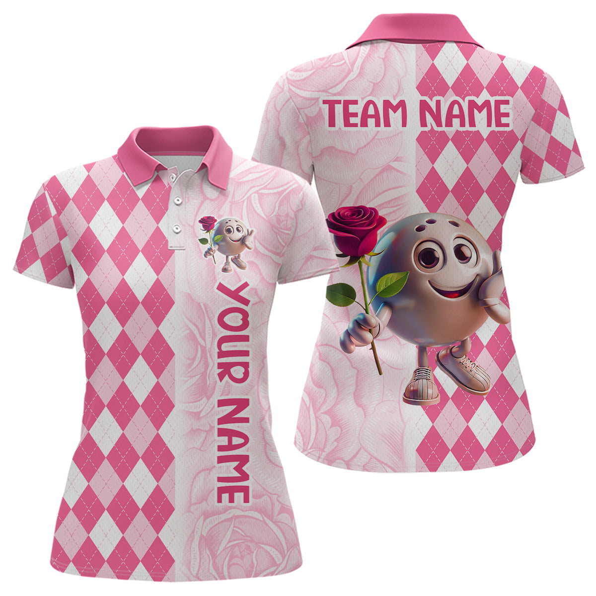 Personalized Bowling Team Jersey Polo Bowling Shirt for Couples Button Down Shirt QZT611