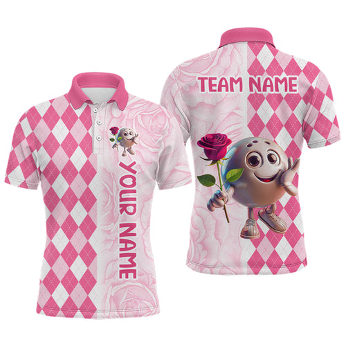 Personalized Bowling Team Jersey Polo Bowling Shirt for Couples Button Down Shirt QZT611