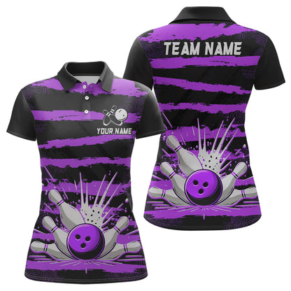 Women Camo Bowling Shirts Polo Custom Bowling Team Jersey League Multicolor QZT472