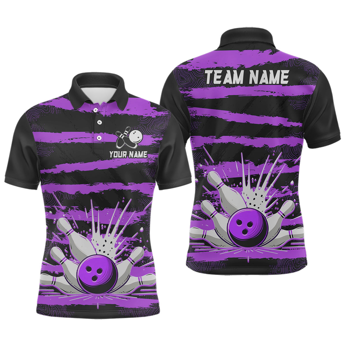 Men Camo Bowling Shirts Polo Custom Bowling Team Jersey League Multicolor QZT472