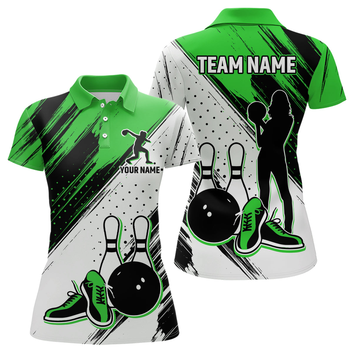 Personalized Women Polo Bowling Shirts Camo Bowling Team Jersey Multicolor QZT477