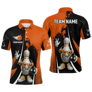 Custom Funny Bowling Shirts for Men Music Bowling Team Jersey Polo League QZT478