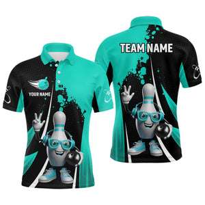 Custom Funny Bowling Shirts for Men Music Bowling Team Jersey Polo League QZT478