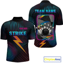 Load image into Gallery viewer, Bowling Shirt Strike Neon Lightning Custom Team Jersey for Men Graphic Bowling Uniform QZT727