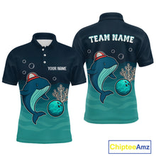 Load image into Gallery viewer, Custom Dolphin Bowling Shirt Summer Bowling Team League Polo Bowling Outfit QZT699