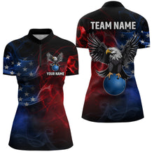 Load image into Gallery viewer, Personalized American Bowling Shirts Men Women Eagle 1/4 Zip Bowling Team Jersey QZT543
