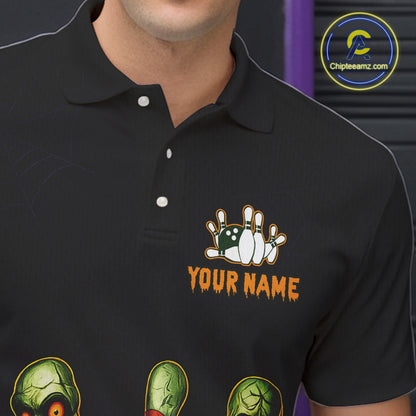 Custom Zombie Pumpkin Bowling Jersey for Men Halloween Bowling Team Shirt Bowling Gifts QZT730